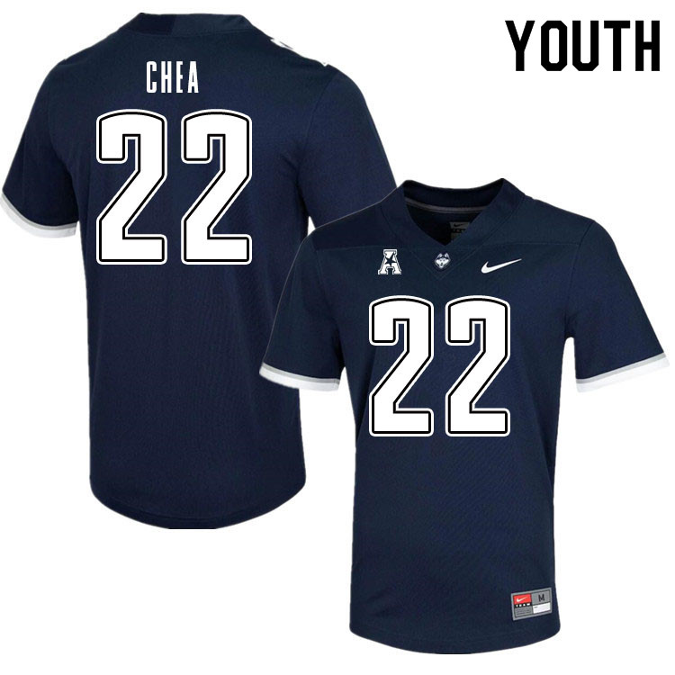 Youth #22 Alfred Chea Uconn Huskies College Football Jerseys Sale-Navy